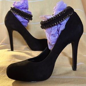 INC Black Ankle Strap Pump